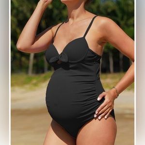 Maternity ribbed one piece swimsuit